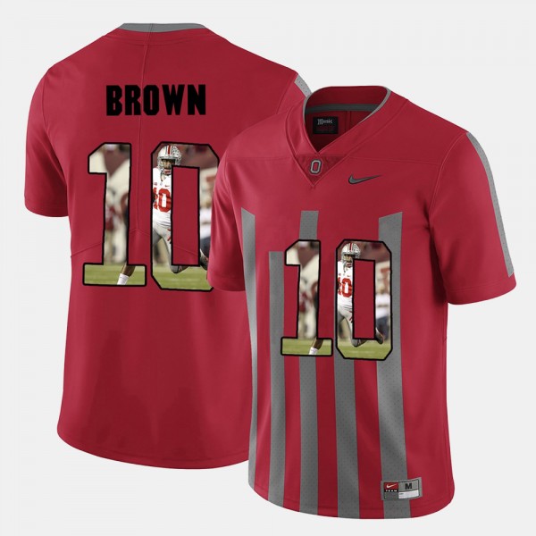 Ohio State Buckeyes CaCorey Brown Men's #10 Red Pictorial Fashion College Football Jersey 2404FIHG8